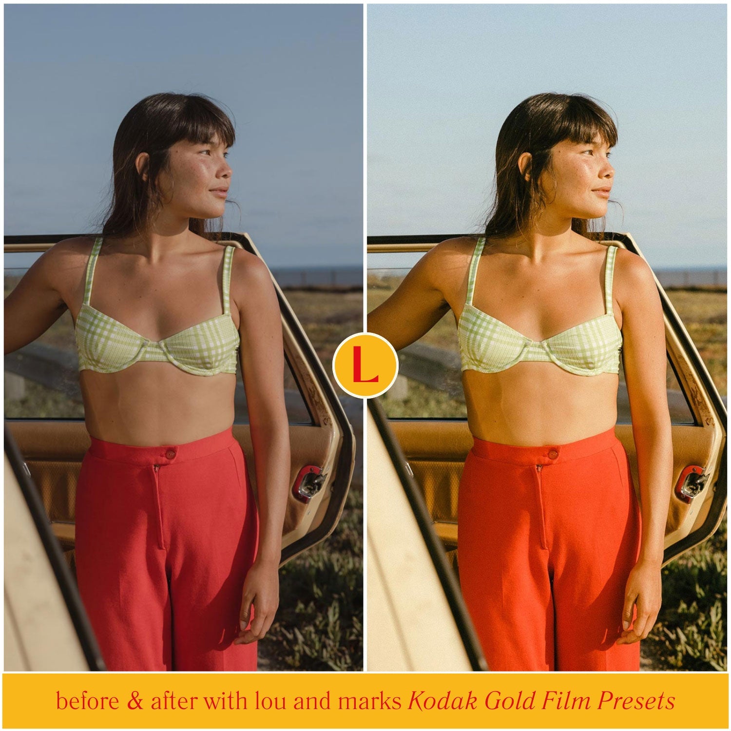 Kodak Gold Film Lightroom Presets for photographer photo editing and Instagram photo editing in Adobe Lightroom in one click for influencers
