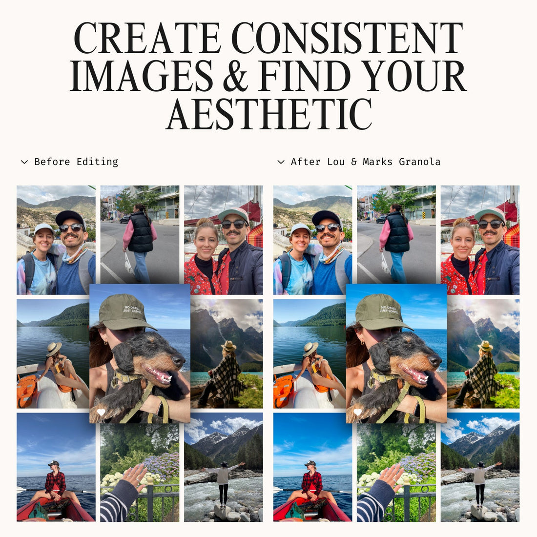 Granola Outdoor Lightroom Presets for photographer and Instagram influencer photo editing in Adobe Lightroom by Lou And Marks Presets
