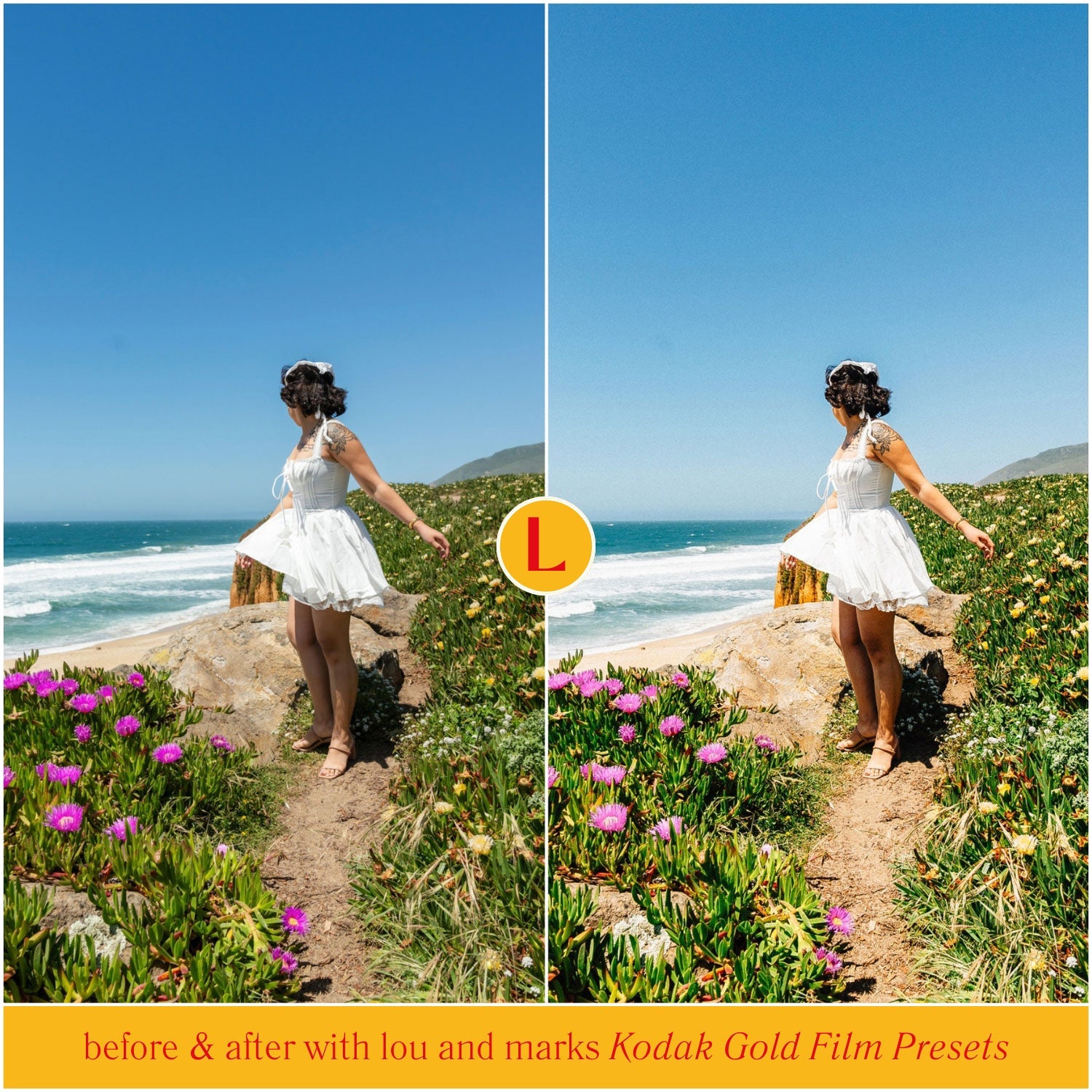 Kodak Gold Film Lightroom Presets for photographer photo editing and Instagram photo editing in Adobe Lightroom in one click for Instagram influencers