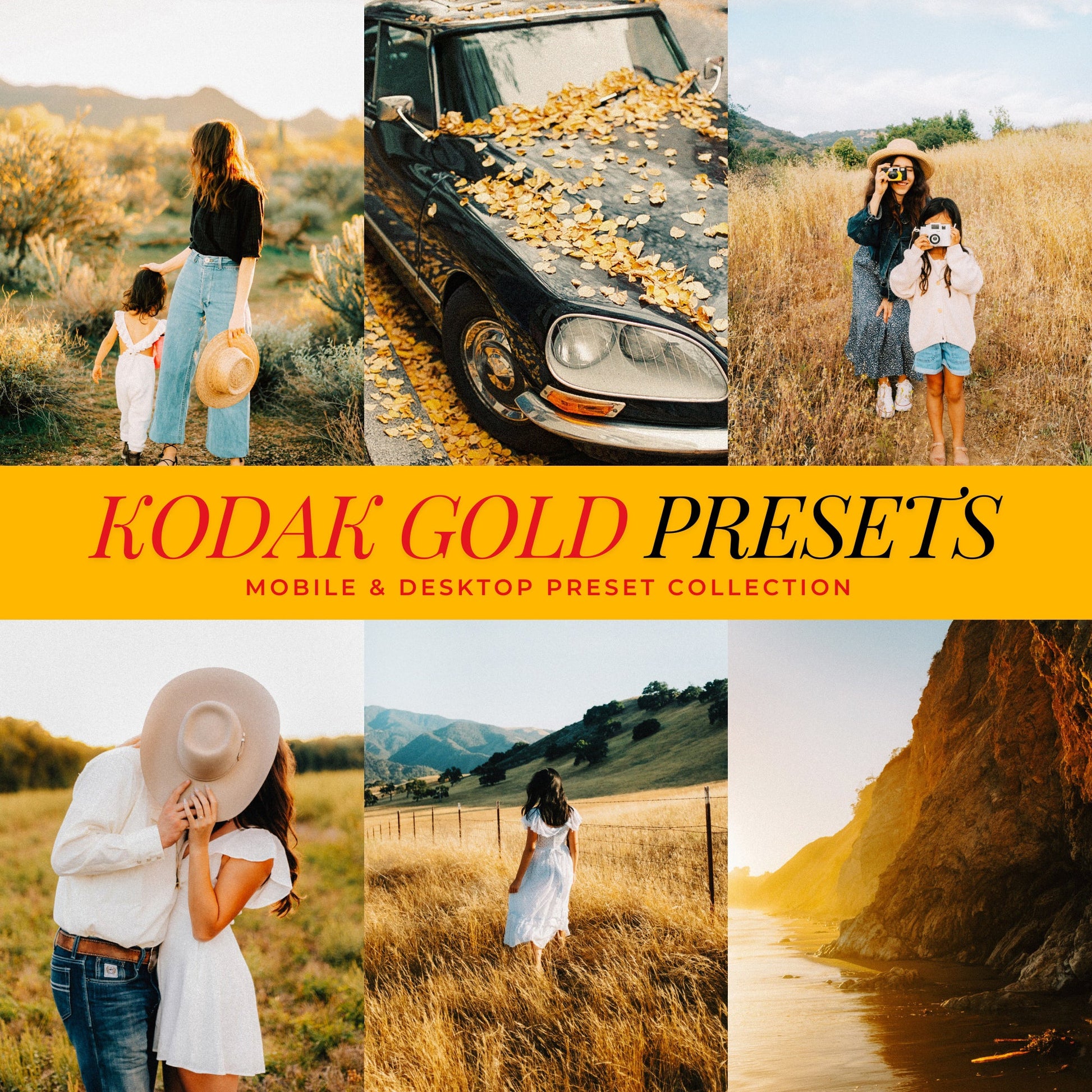 Kodak Gold Film Lightroom Presets for photographer and Instagram influencer photo editing in Adobe Lightroom by Lou And Marks Presets