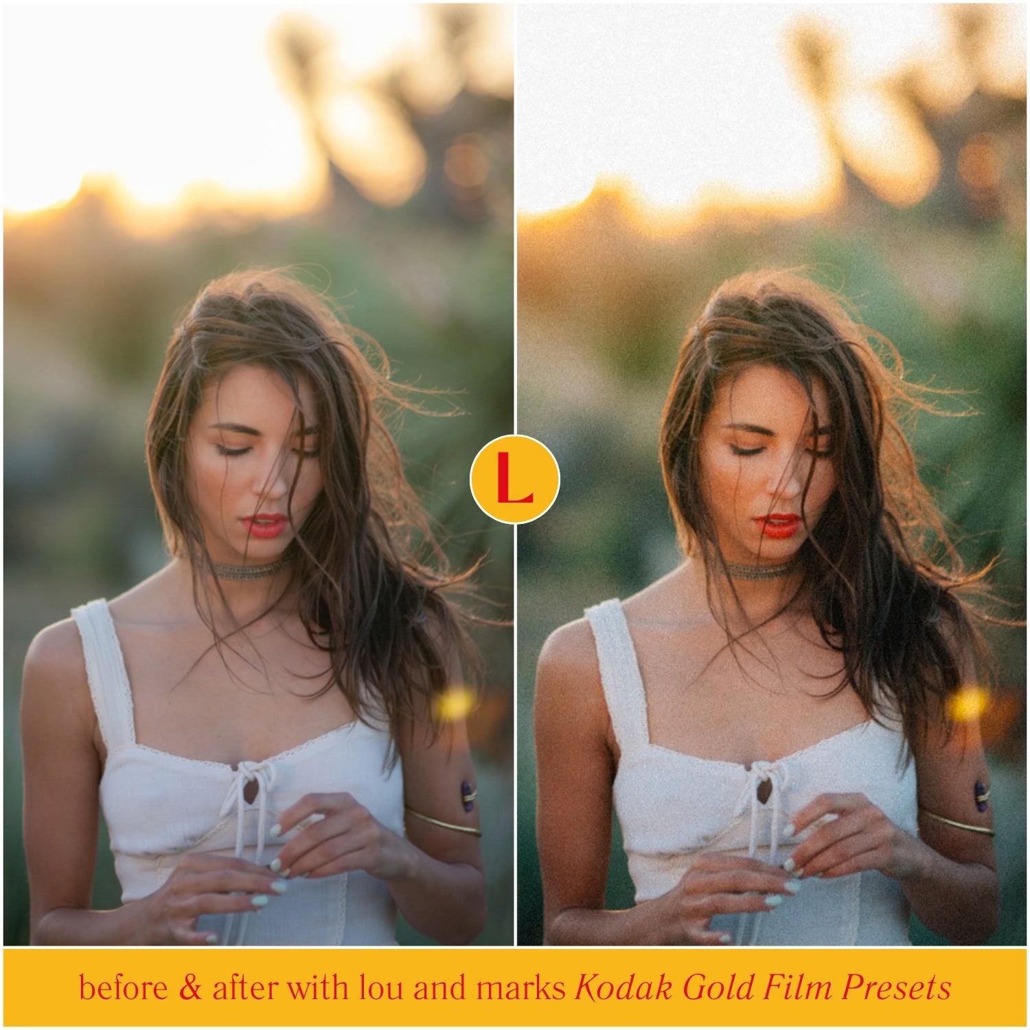 Kodak Gold Film Lightroom Presets for photographer photo editing and Instagram photo editing in Adobe Lightroom in one click By Lou And Marks