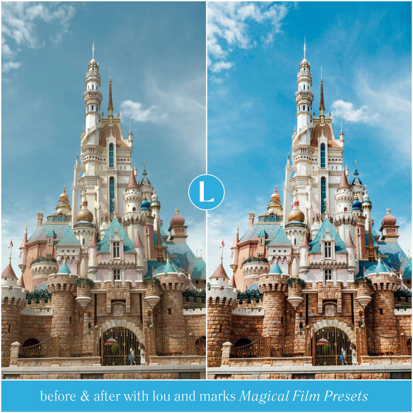 Magical Disney Film Lightroom Presets for Disney Photo editing for photographers and Instagram Influencers in Adobe Lightroom by Lou And Marks Presets for Disneyland