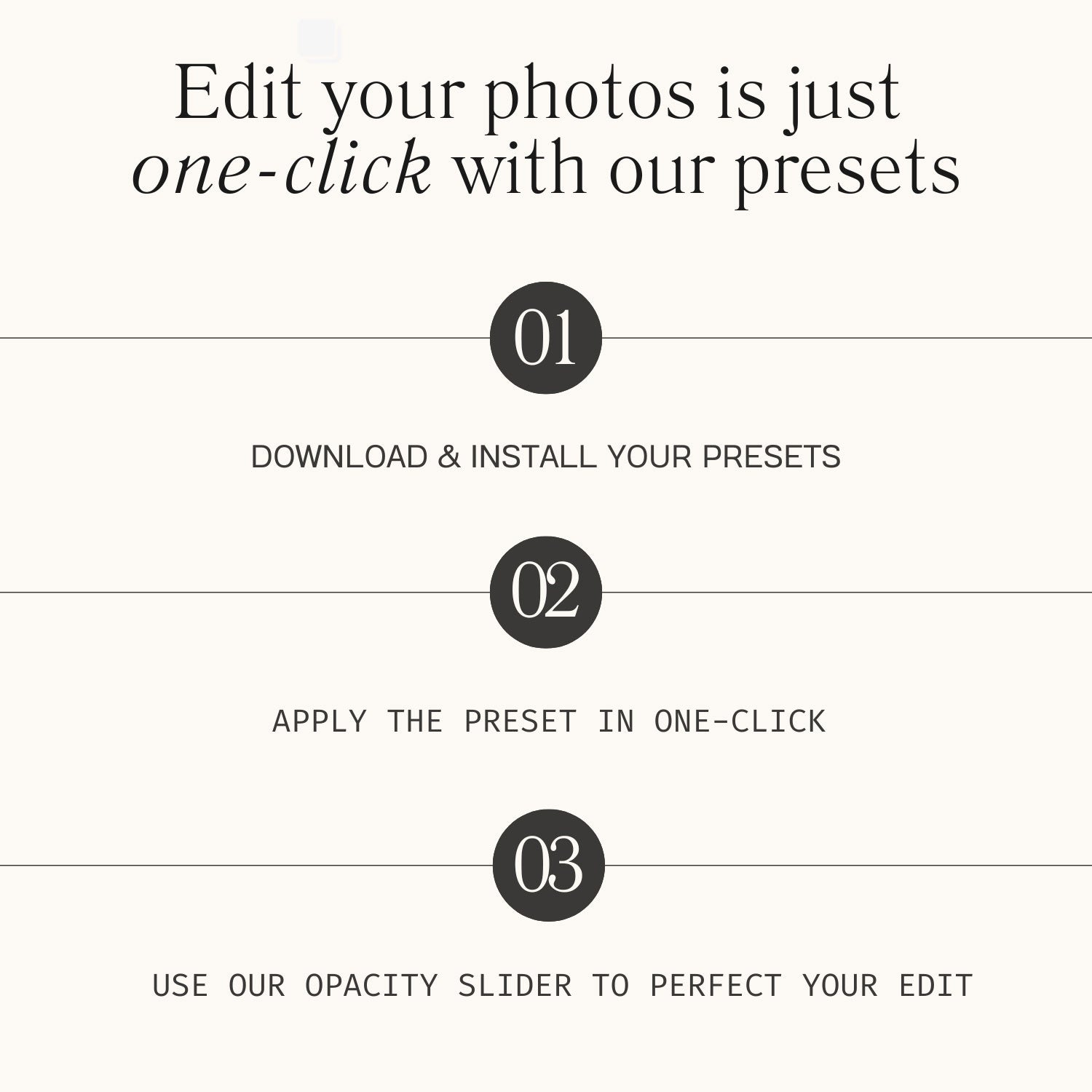 how to use presets