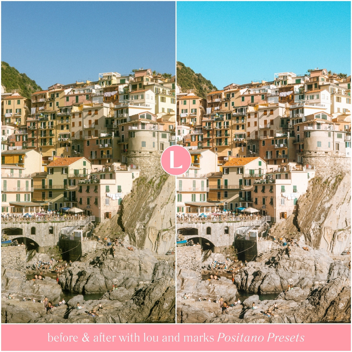 Positano Italy Travel Lightroom Presets for travel photo editing for Instagram Bloggers Etsy