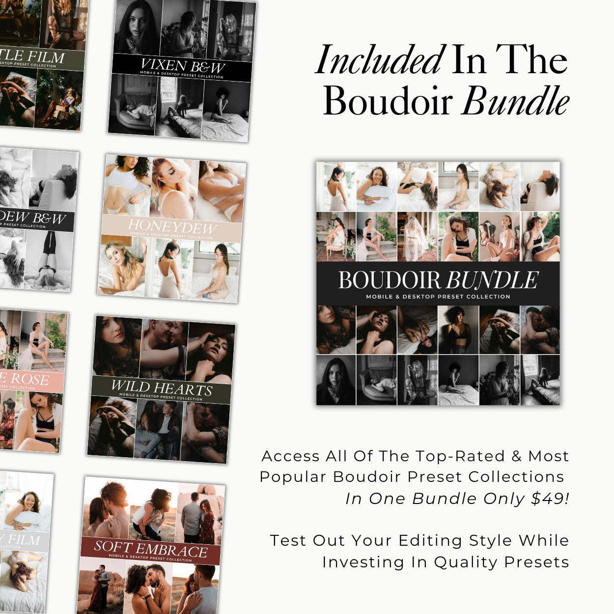 best boudoir Lightroom presets for boudoir photographers by Lou and Marks presets