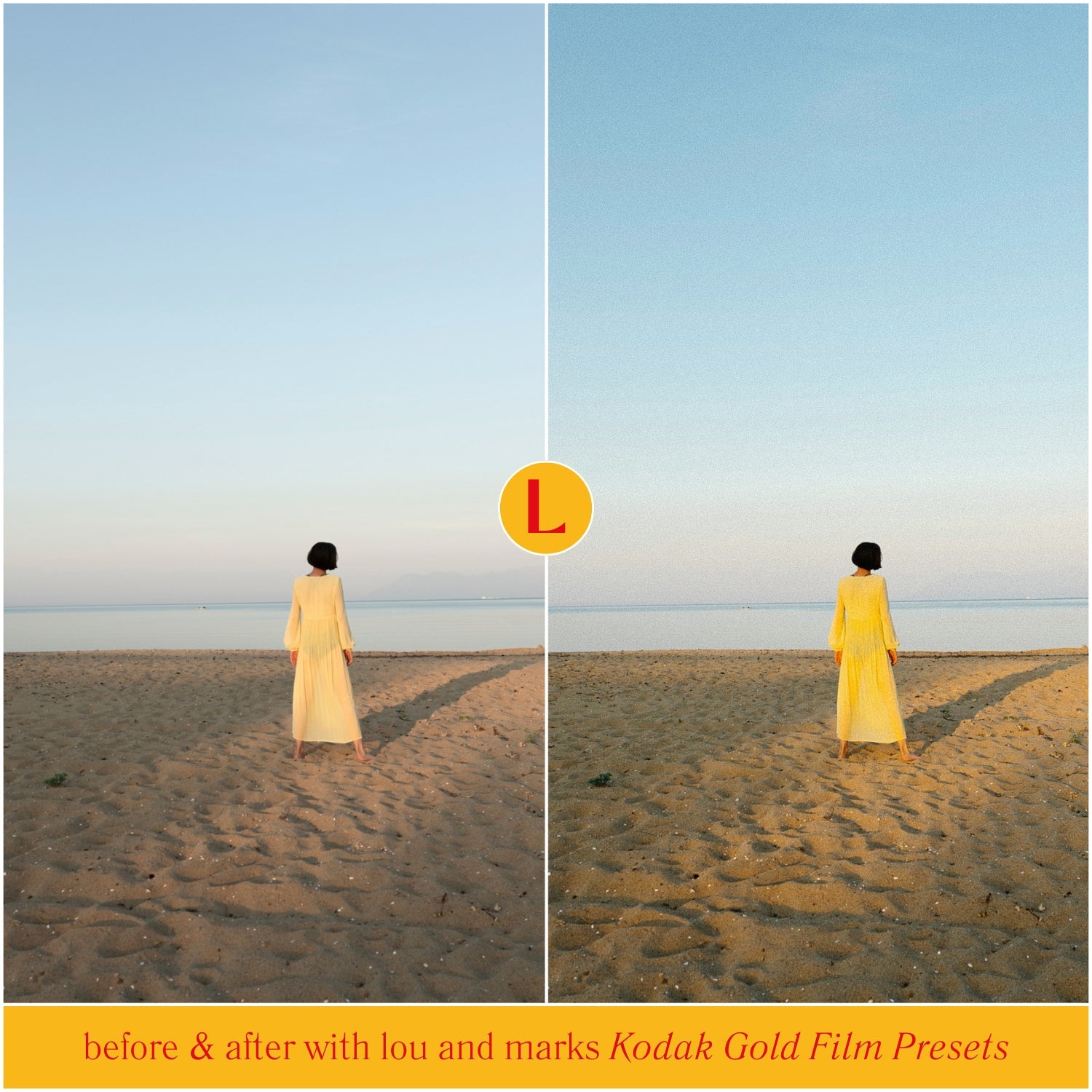 Kodak Gold Film Lightroom Presets for photographer photo editing and Instagram photo editing in Adobe Lightroom in one click for travel photos